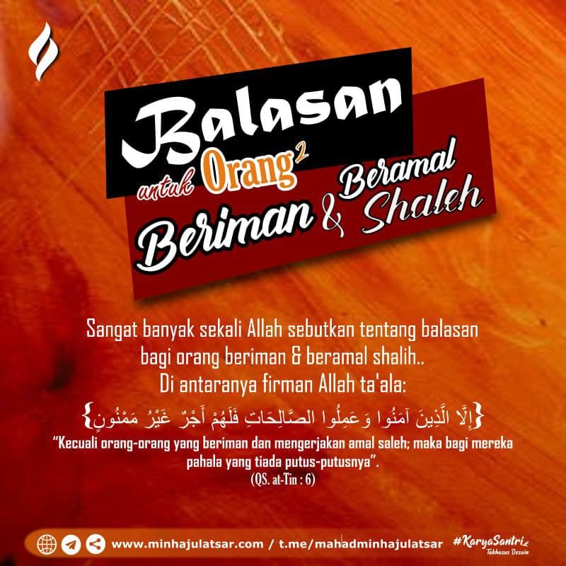 Balasan Untuk Orang-orang Yang Beriman amp; Beramal Saleh